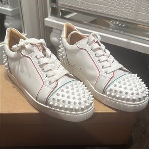 Christian Louboutin White Studded Sneakers